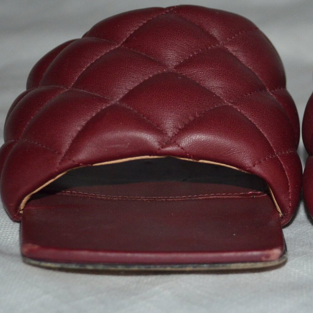 $1350 37 6.5 Bottega Veneta Lido Burgandy Slipper Woven Leather Sandals … - Picture 4 of 12